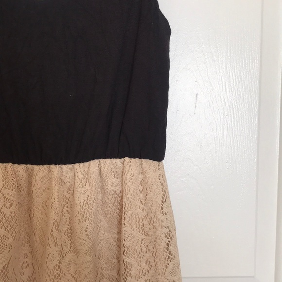 Black and Beige Hight Low Dress - Picture 2 of 5